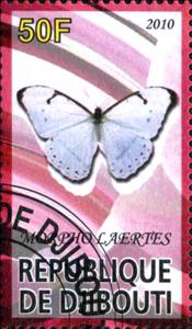 Stamp, Morpho Laeries, Cinderellas,  , Butterflies