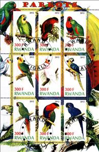 Mini Sheet, Parrots, Cinderellas,  , Birds, Parrots