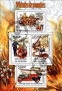 Mini Sheet, Fire Brigade, Burundi,  , Fire-brigade