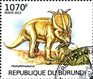 Stamp, Pachyrhinosaurus, Burundi,  , Dinosaurs