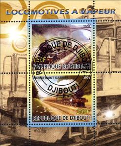 Mini Sheet, Locomotives a Vapeur, Cinderellas,  , Locomotives, Railways, Steam Traction, Transport