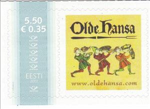 Stamp, Olde Hansa - 3 men, Cinderellas,  