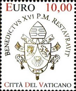 Stamp, Restoration of the colonnade of St. Peter's Square, Vatican City,  , Coats of Arms