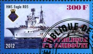 Stamp, HMS Eagle R05, Cinderellas,  , Ships