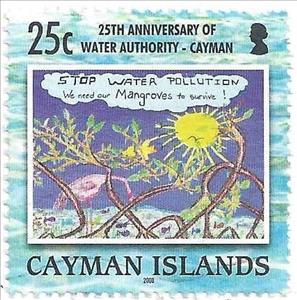 Stamp, Protection of mangrove forests, Cayman Islands,  , Water