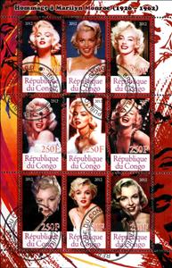 Mini Sheet, Marilyn Monroe (1926-1962), Cinderellas,  , People