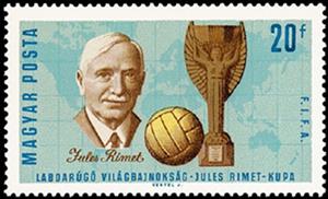 Stamp, Jules Rimet (1873-1956), Hungary,  , Maps, Sport, Football (Soccer)