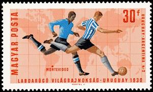 Stamp, Uruguay - Argentina 4:2 (1930), Hungary,  , Maps, Sport, Football (Soccer)