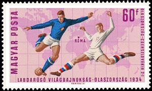 Stamp, Italy - Czechoslovakia 2:1 (1934), Hungary,  , Maps, Sport, Football (Soccer)