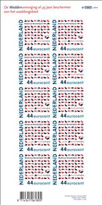 Mini Sheet, 45 years 'Wadden' Association, Netherlands,  , Birds, Crabs, Sea (Marine) Mammals, Shells, UNESCO World Heritage Sites
