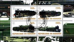Mini Sheet, Trains, Cinderellas,  , Locomotives, Railways, Steam Traction, Transport