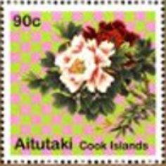 Stamp, Peonies, Aitutaki,  , Flowers