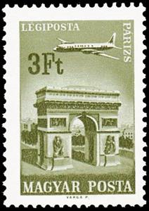 Stamp, Paris, Hungary,  , Monuments, Townscapes / City Views, Aircrafts