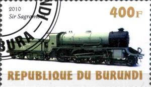 Stamp, Sir Sagramone, Cinderellas,  , Locomotives, Railways, Steam Traction, Transport