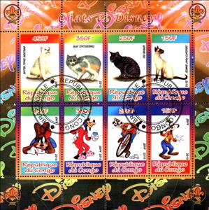 Mini Sheet, Chats et Disney, Cinderellas,  , Cartoons, Cats