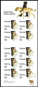 Booklet Pane, Guide Dogs (Canis lupus familiaris), Canada,  , Animals (Fauna), Dogs