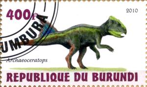 Stamp, Archaeoceratops, Cinderellas,  , Dinosaurs