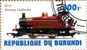 Stamp, Portnoy Collieries, Cinderellas,  , Locomotives, Railways, Steam Traction