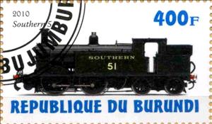 Stamp, Southerm 51, Cinderellas,  , Locomotives, Railways, Steam Traction