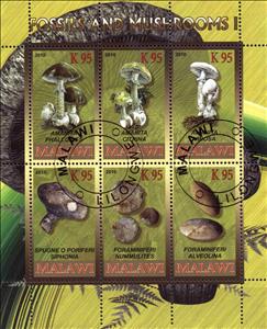 Mini Sheet, Fossils and Mushrooms I, Cinderellas,  , Fossils, Mushrooms