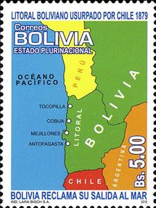 Stamp, Claims to the Costal Aerea, Bolivia,  , Maps