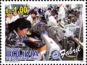 Stamp, Textile Industry, Bolivia,  , Industry