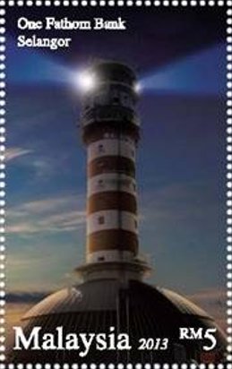Stamp, One Fathom Bank, Selangor, Malaysia,  , Lighthouses