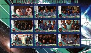 Mini Sheet, Shuttle Missions II, Cinderellas,  , Astronauts