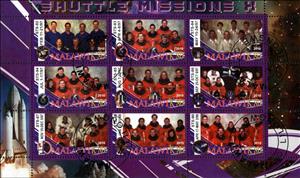 Mini Sheet, Shuttle Missions X, Cinderellas,  , Astronauts