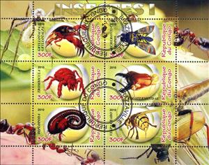 Mini Sheet, Insectes I, Cinderellas,  , Animals (Fauna), Insects