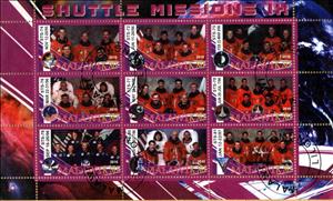 Mini Sheet, Shuttle Missions IX, Cinderellas,  , Astronauts