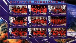 Mini Sheet, Shuttle Missions XI, Cinderellas,  , Astronauts