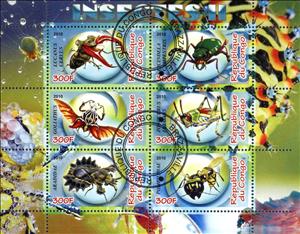 Mini Sheet, Insectes II, Cinderellas,  , Animals (Fauna), Insects