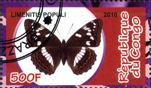 Stamp, Limenitis populi, Cinderellas,  , Butterflies