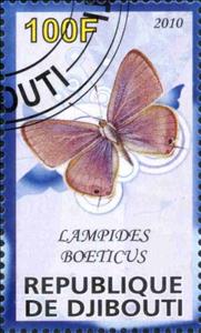 Stamp, Lampides Boeticus, Cinderellas,  , Butterflies