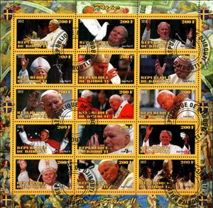 Mini Sheet, Pape Jean-Paul II, Cinderellas,  , People, Popes