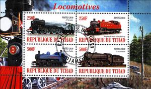 Mini Sheet, Locomotives, Cinderellas,  , Locomotives, Railways