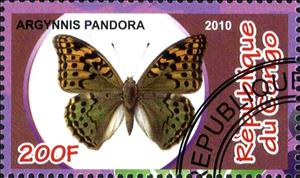 Stamp, Argynnis pandora, Cinderellas,  , Butterflies