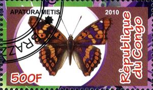 Stamp, Apatura metis, Cinderellas,  , Butterflies