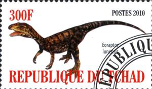 Stamp, Eoraptor lunensis, Cinderellas,  , Dinosaurs
