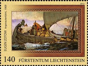 Stamp, Voyage of the Argonauts (1909), Liechtenstein,  