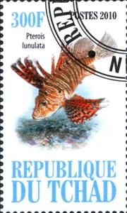 Stamp, Pterois lunulata, Cinderellas,  , Fishes