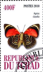 Stamp, Agrias claudia, Cinderellas,  , Butterflies, Insects