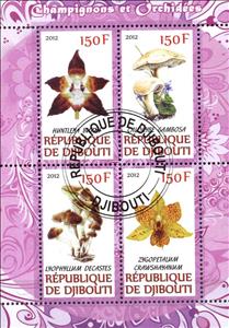 Mini Sheet, Champignons et orchidees, Cinderellas,  , Mushrooms, Orchids