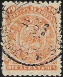 Stamp, Coat of arm in circle, Bolivia,  