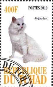 Stamp, Angora turc, Cinderellas,  , Animals (Fauna), Cats, Mammals