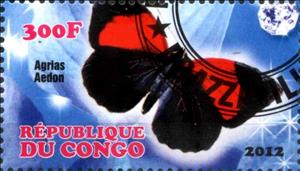 Stamp, Agrias aedon, Cinderellas,  , Butterflies