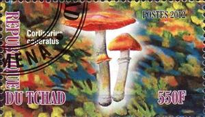 Stamp, Cortinarius caperatus, Cinderellas,  , Mushrooms