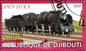 Stamp, Sncf 231 K 8, Cinderellas,  , Locomotives, Railways, Steam Traction