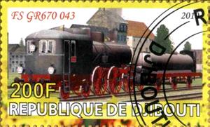 Stamp, Fs Gr670 043, Cinderellas,  , Locomotives, Railways, Steam Traction